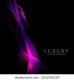 Isolated wavy pattern in purple color on a black background