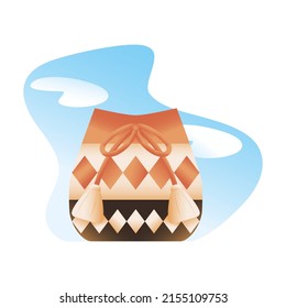 Isolated wayuu backpack Colombian culture Vector illustration
