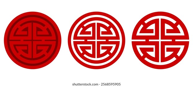 Isolated Wealth symbol, Chinese money icon set, Chinese graphic elements design for Decoration on greeting card, Banner and Web, Holidays events clip art, vector stock