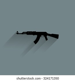 Isolated weapon silhouette on a blue background