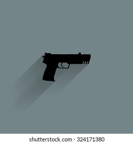 Isolated weapon silhouette on a blue background