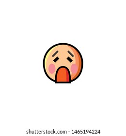 Isolated  Weary Face  Emoji, Emoticon, Vector Icon, Pictogram - Vector