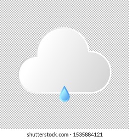 Isolated weather icon. Rain element on transparent background. Vector Illustration. Rainy in day and night