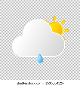 Isolated weather icon. Rain element on transparent background. Vector Illustration. Rainy in day and night