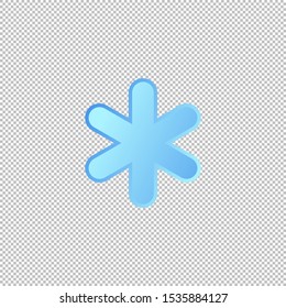 Isolated weather icon. Snow element on transparent background. Vector Illustration. Snowflake, snowing