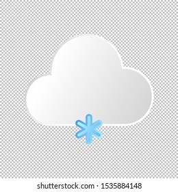 Isolated weather icon. Snow element on transparent background. Vector Illustration. Snowflake, snowing