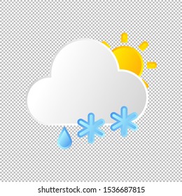Isolated weather icon. Stormy element on transparent background. Vector Illustration. Sunshine
