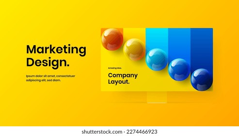 Isolated web banner design vector template. Amazing computer display mockup landing page layout.