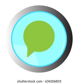 Isolated web button with a chat icon, Vector illustration