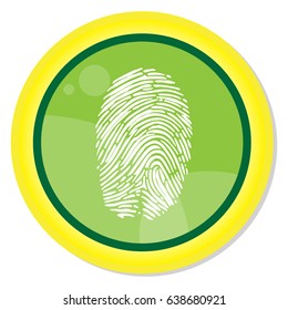Isolated web button with a fingerprint symbol, Vector illustration