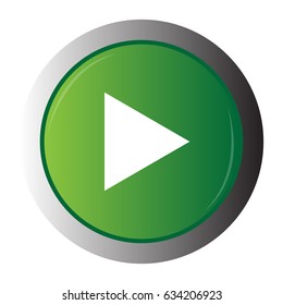 Isolated web button with a play symbol, Vector illustration
