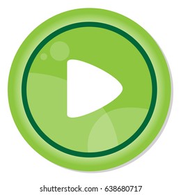 Isolated web button with a play symbol, Vector illustration
