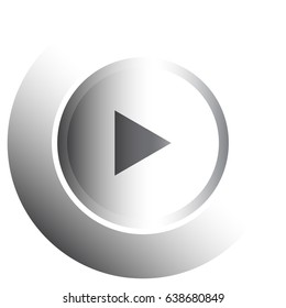 Isolated web button with a play symbol, Vector illustration