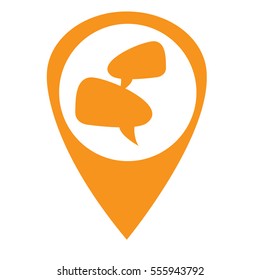 Isolated web pin with a dialog icon, Vector illustration
