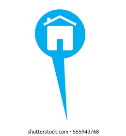 Isolated web pin with a house icon, Vector illustration