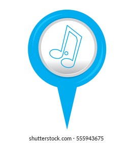 Isolated web pin with a musical note icon, Vector illustration