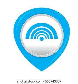 Isolated web pin with a wifi icon, Vector illustration