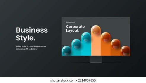 Isolated web project vector design concept. Minimalistic computer monitor mockup presentation layout.