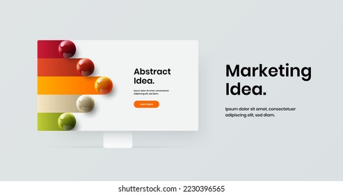 Isolated web project vector design template. Minimalistic monitor mockup site screen layout.
