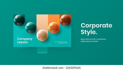 Isolated web project vector design template. Modern monitor mockup banner layout.