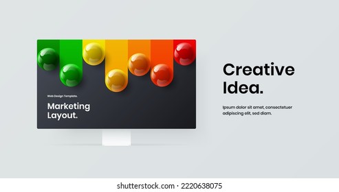 Isolated website design vector template. Creative computer display mockup site screen layout.