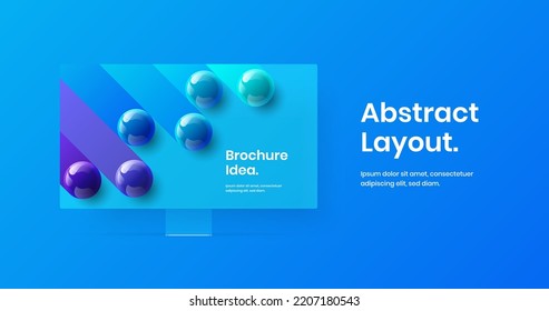 Isolated website screen design vector concept. Unique computer monitor mockup web project illustration.