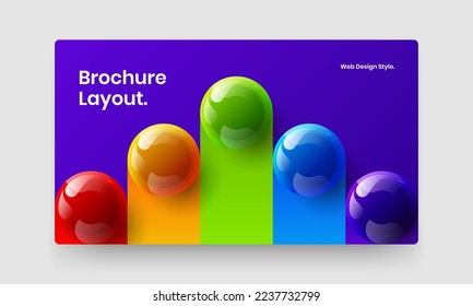 Isolated website screen vector design concept. Original 3D spheres landing page template.