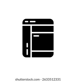 Symbol für isolierten Website-Drahtmodell. Zeigt eine Website mit einem organisierten Rahmen in einem minimalistischen Stil mit einer einfachen Struktur vor einem transparenten Hintergrund.