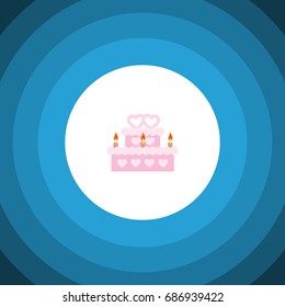 Isolated Wedding Cake Flat Icon. Patisserie Vector Element Can Be Used For Wedding, Cake, Patisserie Design Concept.