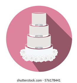 Isolated wedding cake on a rose tag, Vector illustration
