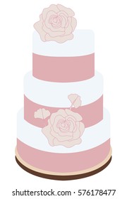 Isolated wedding cake on a white background, Vector illustration