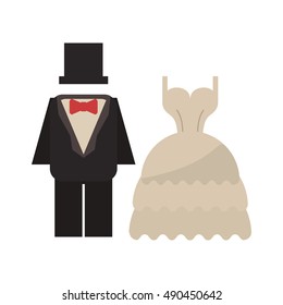 Isolated wedding cloth design