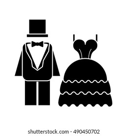 Isolated wedding cloth design