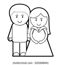 Isolated wedding couple design