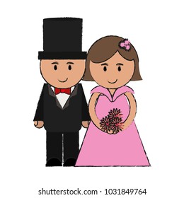 Isolated wedding couple design