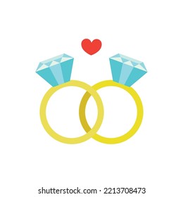 Isolierte Hochzeitsringe Symbol Vektor