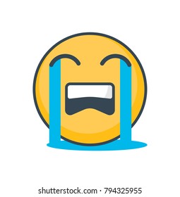 Isolated weeping emoticon