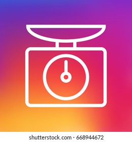 Isolated Weighing Machine Outline Symbol On Clean Background. Vector Scales  Element In Trendy Style.