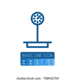 Isolated Weighing Outline. Measurement Vector Element Can Be Used For Food, Measurement, Weighing Design Concept.