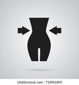 Isolated Weight Loss Icon Symbol On Clean Background. Vector Slimming Element In Trendy Style.