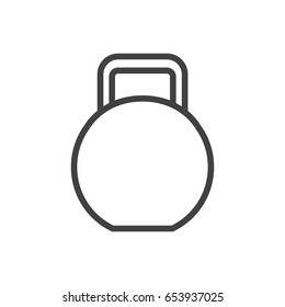 Isolated Weights Outline Symbol On Clean Background. Vector Kettlebells Element In Trendy Style.
