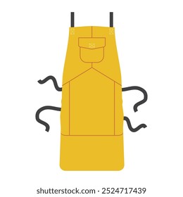 Ilustração isolada do vetor do avental de soldagem. Ícone, símbolo para equipamento de proteção da segurança no trabalho a quente.