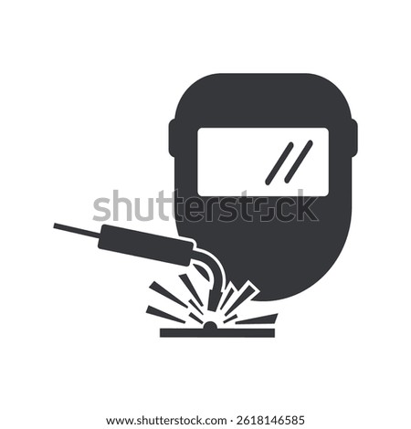 Isolated welding mask and goggles with electric sparks, symbolizing the precision, strength, and craftsmanship of construction and engineering welder
