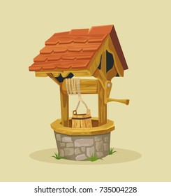 Isolated well. Vector flat cartoon illustration
