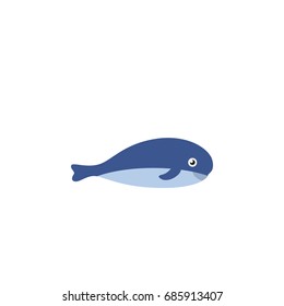 Isolated Whale Flat Icon. Cachalot Vector Element Can Be Used For Cachalot, Whale, Humpback Design Concept.