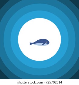 Isolated Whale Flat Icon. Cachalot Vector Element Can Be Used For Cachalot, Whale, Humpback Design Concept.