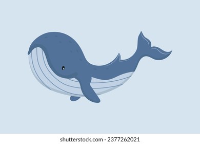 Isolated whales drawing. Humpback whale minimalist simple vector logo illustration.