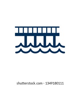 Isolated wharf icon symbol on clean background. Vector cityscape element in trendy style.