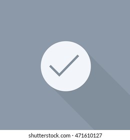 Isolated whatsapp messenger check icon vector, done user interface sign or symbol, long shadow