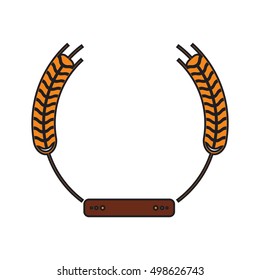 Isolated wheat ear with label design
